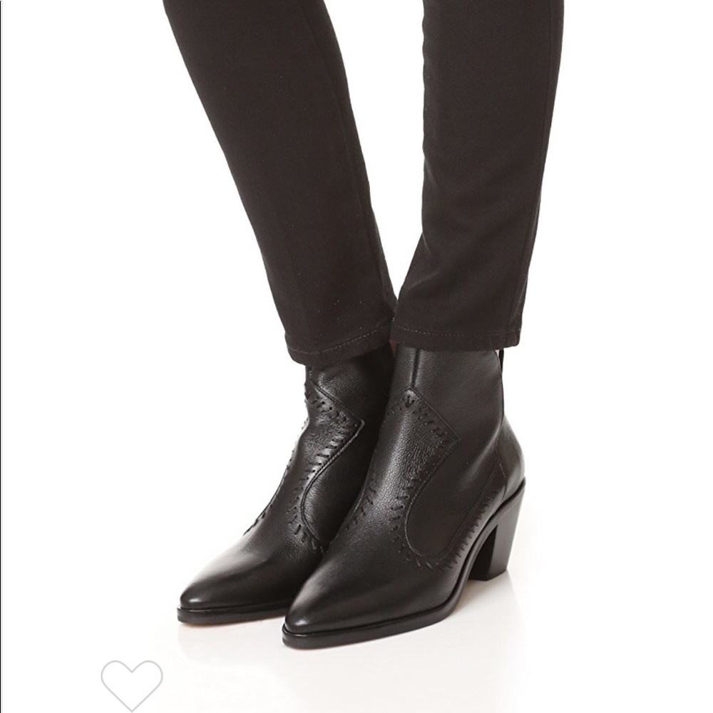 REBECCA MINKOFF - LULU black leather booties